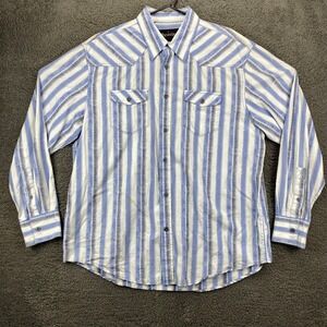 Detailed Western Shirt Striped Long Sleeve Button Up Cowboy XL